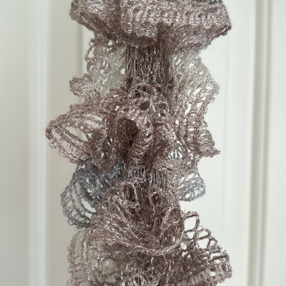 Scarf Gray Silver White Fashionable Decorative